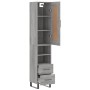 Aparador alto madera contrachapada gris Sonoma 34,5x34x180 cm de vidaXL, Aparadores - Ref: Foro24-3200287, Precio: 117,08 €, ...