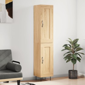 Aparador de madera contrachapada roble Sonoma 34,5x34x180 cm de vidaXL, Aparadores - Ref: Foro24-3200484, Precio: 94,99 €, De...