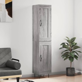 Tall Sonoma gray plywood sideboard 34.5x34x180 cm by vidaXL, Sideboards - Ref: Foro24-3200487, Price: 97,99 €, Discount: %