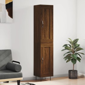 Aparador alto madera contrachapada roble marrón 34,5x34x180 cm de vidaXL, Aparadores - Ref: Foro24-3200488, Precio: 100,99 €,...