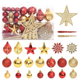 108-teiliges Weihnachtsornament-Set in Gold und Rot von vidaXL, Festliche Dekorationen - Ref: Foro24-330091, Preis: 33,99 €, ...