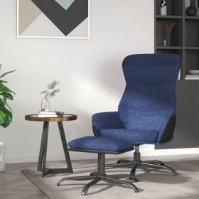 Sillón de relax con reposapiés de tela azul de vidaXL, Sillones - Ref: Foro24-3097462, Precio: 121,99 €, Descuento: %