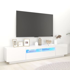 Mueble para TV con luces LED blanco brillante 200x35x40 cm de vidaXL, Muebles TV - Ref: Foro24-3081912, Precio: 164,91 €, Des...