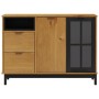 Aparador con puerta de vidrio FLAM madera de pino 110x40x80 cm de vidaXL, Aparadores - Ref: Foro24-357828, Precio: 181,66 €, ...