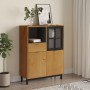 Aparador alto con puerta vidrio FLAM madera pino 92x40x122,5 cm de vidaXL, Aparadores - Ref: Foro24-357829, Precio: 234,96 €,...