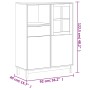 Aparador alto con puerta vidrio FLAM madera pino 92x40x122,5 cm de vidaXL, Aparadores - Ref: Foro24-357829, Precio: 234,96 €,...