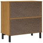 Sideboard with glass door FLAM pine wood 80x40x80 cm by vidaXL, Sideboards - Ref: Foro24-357826, Price: 135,99 €, Discount: %