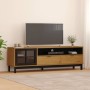 TV stand with glass door FLAM pine wood 158x40x50 cm by vidaXL, TV Furniture - Ref: Foro24-357821, Price: 178,32 €, Discount: %