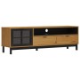 TV stand with glass door FLAM pine wood 158x40x50 cm by vidaXL, TV Furniture - Ref: Foro24-357821, Price: 178,32 €, Discount: %