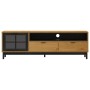 TV stand with glass door FLAM pine wood 158x40x50 cm by vidaXL, TV Furniture - Ref: Foro24-357821, Price: 178,32 €, Discount: %