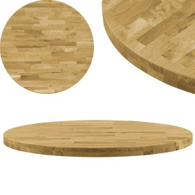 Solid oak round table surface 44 mm thick, 400 mm in diameter. by vidaXL, Table tops - Ref: Foro24-245992, Price: 68,99 €, Di...