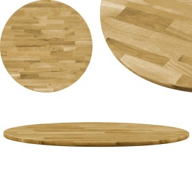 Round table top solid oak wood 23 mm 400 mm by vidaXL, Table tops - Ref: Foro24-245981, Price: 47,99 €, Discount: %