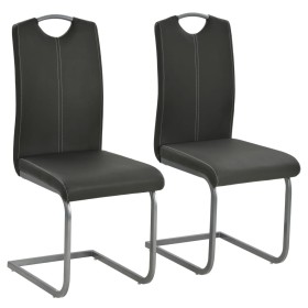 Cantilever dining chairs 2 units synthetic leather gray by vidaXL, dining chairs - Ref: Foro24-246191, Price: 148,41 €, Disco...