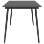 Garden dining table steel and black glass 190x90x74 cm by vidaXL, Garden tables - Ref: Foro24-313116, Price: 194,82 €, Discou...