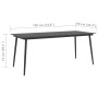 Garden dining table steel and black glass 190x90x74 cm by vidaXL, Garden tables - Ref: Foro24-313116, Price: 194,82 €, Discou...