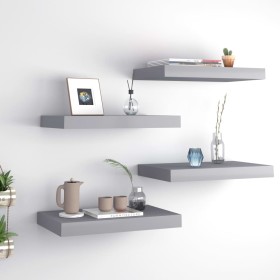 Floating wall shelves 4 pcs gray MDF 40x23x3.8 cm by vidaXL, Shelves and shelves - Ref: Foro24-323849, Price: 44,99 €, Discou...