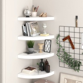 Floating wall shelf set of 4 units in glossy white MDF, 35x35x3.8 cm by vidaXL, Shelves and shelves - Ref: Foro24-323909, Pri...