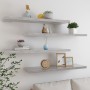 Floating wall shelves 4 units gray concrete MDF 90x23.5x3.8 cm by vidaXL, Shelves and shelves - Ref: Foro24-326605, Price: 74...