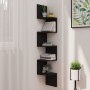 Black engineered wood wall corner shelf 19x19x123 cm by vidaXL, Shelves and shelves - Ref: Foro24-326832, Price: 34,33 €, Dis...