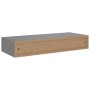 Estante con cajón de pared MDF gris 60x23,5x10 cm de vidaXL, Estantes y estanterías - Ref: Foro24-330259, Precio: 48,87 €, De...