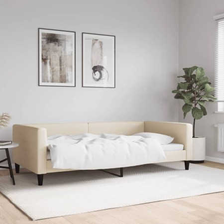 Sofá cama tela color crema 100x200 cm de vidaXL, Camas y somieres - Ref: Foro24-353992, Precio: 219,09 €, Descuento: %