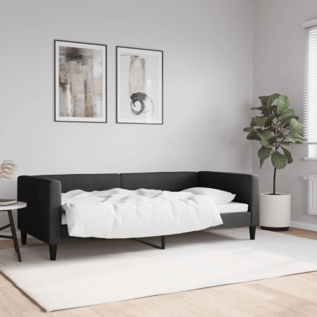 Black fabric sofa bed 90x190 cm by vidaXL, Beds and slatted bases - Ref: Foro24-353995, Price: 209,44 €, Discount: %