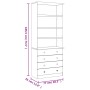 Tall pine wood bookcase with drawers 77x35x186.5 cm by vidaXL, Bookcases and shelves - Ref: Foro24-353954, Price: 241,71 €, D...