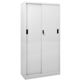 Armario oficina puerta corredera acero gris claro 90x40x180 cm de vidaXL, Taquillas y armarios de almacenamiento - Ref: Foro2...