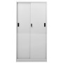 Office wardrobe sliding door light gray steel 90x40x180 cm by vidaXL, Lockers and storage cabinets - Ref: Foro24-335959, Pric...