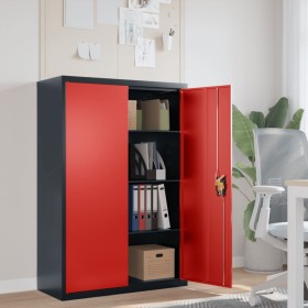 Anthracite gray and red steel filing cabinet 90x40x140 cm by vidaXL, Filing cabinets - Ref: Foro24-339749, Price: 242,76 €, D...