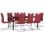 Juego de comedor 9 piezas cuero sintético rojo de vidaXL, muebles para cocinas y comedores - Ref: Foro24-3053123, Precio: 759...