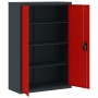 Anthracite gray and red steel filing cabinet 90x40x140 cm by vidaXL, Filing cabinets - Ref: Foro24-339749, Price: 256,99 €, D...