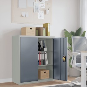 Light gray and dark gray steel filing cabinet 90x40x105 cm by vidaXL, Filing cabinets - Ref: Foro24-339743, Price: 208,99 €, ...