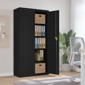 Aktenschrank aus schwarzem Stahl, 90 x 40 x 180 cm von vidaXL, Aktenschränke - Ref: Foro24-339754, Preis: 294,64 €, Rabatt: %