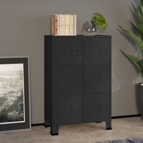 Black metal industrial storage trunk 75x40x115 cm by vidaXL, Storage trunks - Ref: Foro24-339628, Price: 172,32 €, Discount: %