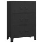 Black metal industrial storage trunk 75x40x115 cm by vidaXL, Storage trunks - Ref: Foro24-339628, Price: 172,32 €, Discount: %