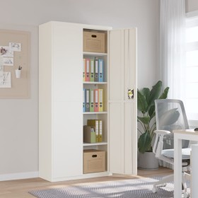 Aktenschrank aus weißem Stahl 90x40x200 cm von vidaXL, Aktenschränke - Ref: Foro24-339760, Preis: 357,16 €, Rabatt: %