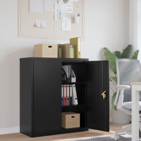 Aktenschrank aus schwarzem Stahl, 90 x 40 x 105 cm von vidaXL, Aktenschränke - Ref: Foro24-339738, Preis: 191,99 €, Rabatt: %