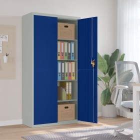 Hellgrauer und blauer Aktenschrank aus Stahl, 90 x 40 x 180 cm von vidaXL, Aktenschränke - Ref: Foro24-339758, Preis: 258,99 ...