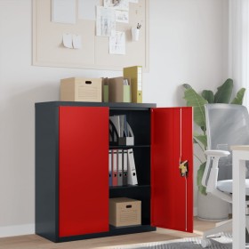 Anthracite gray and red steel filing cabinet 90x40x105 cm by vidaXL, Filing cabinets - Ref: Foro24-339741, Price: 182,99 €, D...