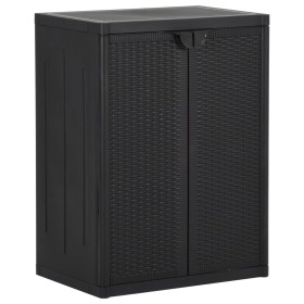 Gartenschrank PP Rattan schwarz 65x45x88 cm von vidaXL, Schließfächer und Lagerschränke - Ref: Foro24-151236, Preis: 137,24 €...