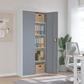 Light gray and dark gray steel filing cabinet 90x40x200 cm by vidaXL, Filing cabinets - Ref: Foro24-339767, Price: 268,99 €, ...