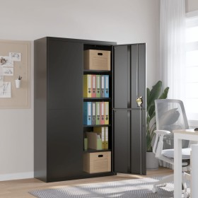 Aktenschrank aus schwarzem Stahl, 105 x 40 x 180 cm von vidaXL, Aktenschränke - Ref: Foro24-339770, Preis: 307,67 €, Rabatt: %