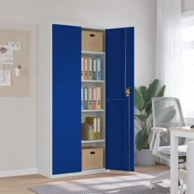 Hellgrauer und blauer Aktenschrank aus Stahl, 90 x 40 x 200 cm von vidaXL, Aktenschränke - Ref: Foro24-339766, Preis: 277,99 ...