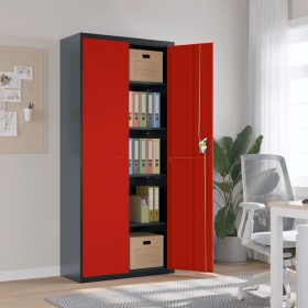 Anthracite gray and red steel filing cabinet 90x40x200 cm by vidaXL, Filing cabinets - Ref: Foro24-339765, Price: 296,81 €, D...