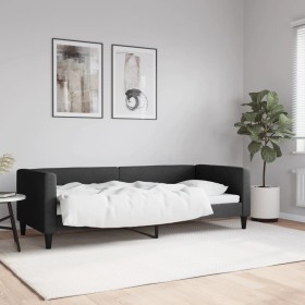 Black fabric sofa bed 80x200 cm by vidaXL, Beds and slatted bases - Ref: Foro24-353980, Price: 208,99 €, Discount: %