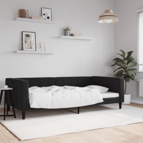 Black velvet sofa bed 100x200 cm by vidaXL, Beds and slatted bases - Ref: Foro24-354019, Price: 236,57 €, Discount: %