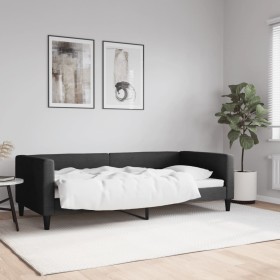 Black fabric sofa bed 90x200 cm by vidaXL, Beds and slatted bases - Ref: Foro24-353985, Price: 216,31 €, Discount: %