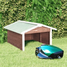 Mocha and white fir wood robotic lawnmower shed by vidaXL, Lawn Mower Covers - Ref: Foro24-170880, Price: 106,69 €, Discount: %