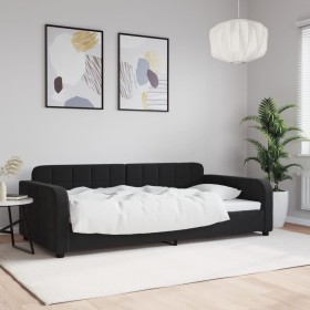 Black velvet sofa bed 100x200 cm by vidaXL, Beds and slatted bases - Ref: Foro24-354069, Price: 238,99 €, Discount: %